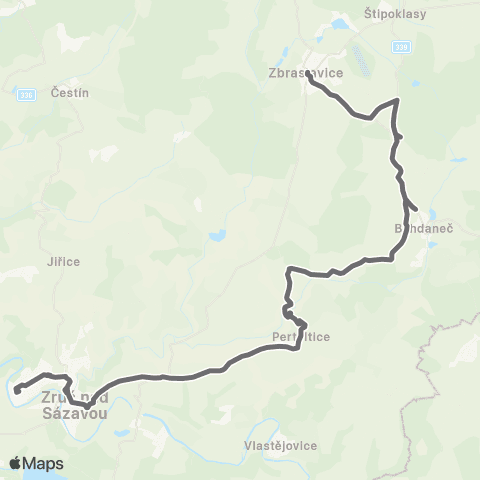 PID Zruč Nad Sázavou - Bohdaneč - Zbraslavice map