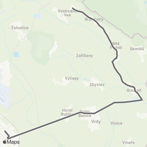 PID Horka I - Vrdy - Čáslav map