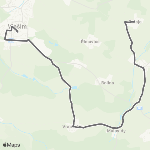 PID Vlašim - Vracovice - Rataje map