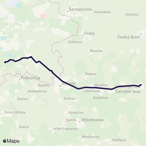 PID Praha,Háje - Kostelec Nad Černými Lesy map