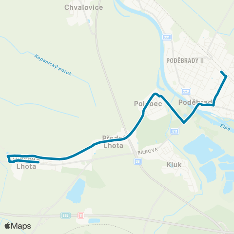 PID Poděbrady - Písková Lhota map