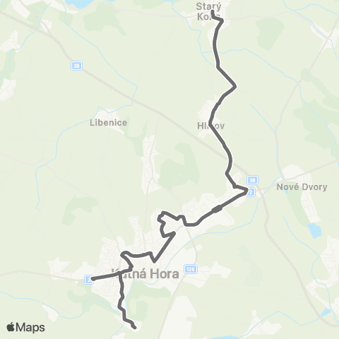 PID Kutná Hora - Hlízov - Starý Kolín map