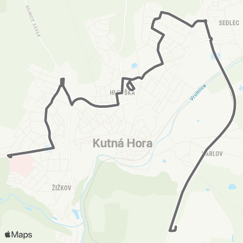 PID Miskovice – Kutná Hora map