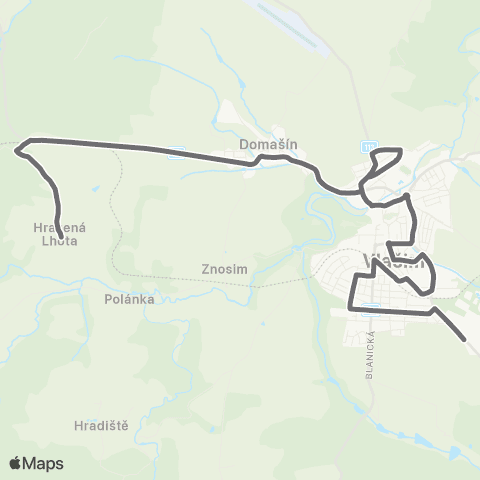 PID Vlašim,Hrazená Lhota - Vlašim map