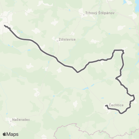 PID Vlašim - Křivsoudov - Čechtice map