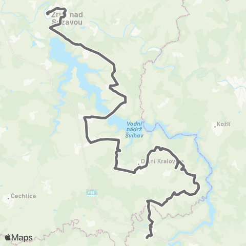 PID Zruč Nad Sázavou - Dolní Kralovice - Ježov map