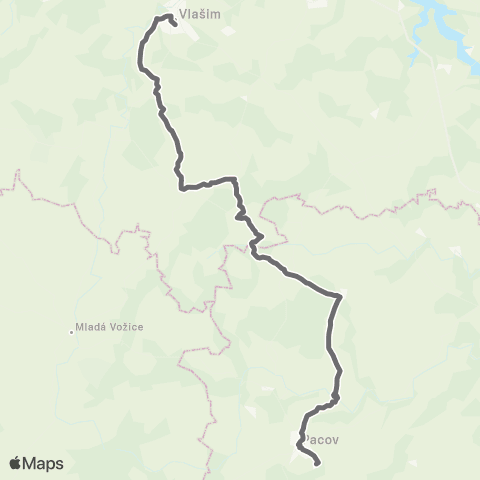 PID Vlašim - Načeradec - Lukavec - Pacov map