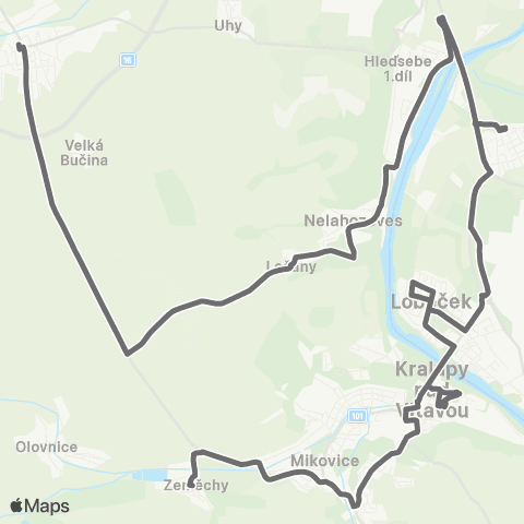 PID Kralupy Nad Vltavou - Velvary map