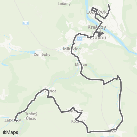 PID Zákolany - Kralupy Nad Vltavou map
