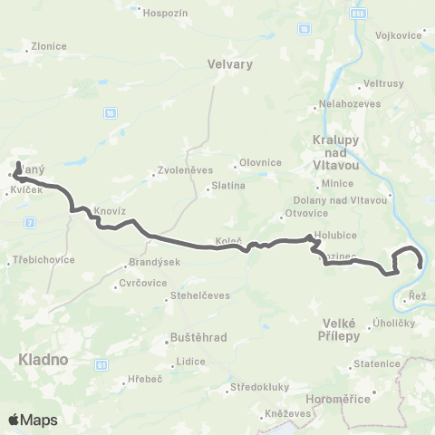PID Slaný - Koleč - Libčice Nad Vltavou map