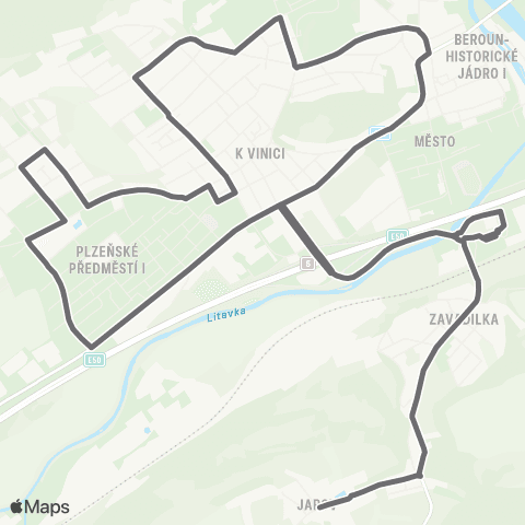 PID Beroun,Jarov - Beroun,Autobusové Nádraží map