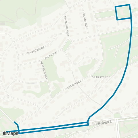 PID Bořislavka - Hanspaulka map
