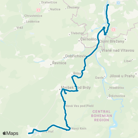 PID Praha,Nádraží Braník - Dobříš,Nám. map