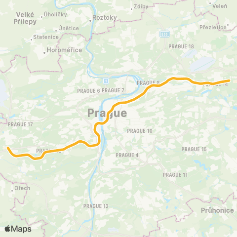 PID Zličín - Černý Most map