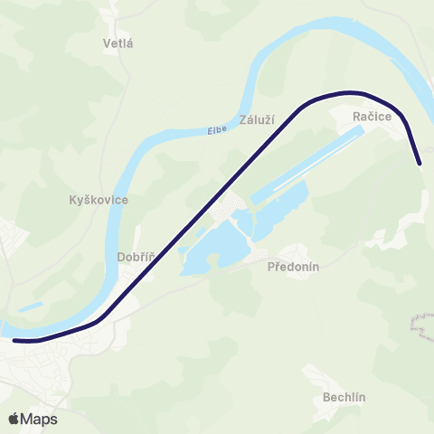 PID Hněvice - Roudnice Nad Labem ( - Ústí Nad Labem) map