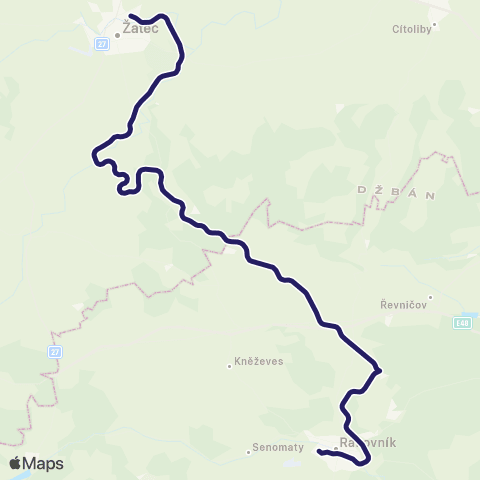 PID Rakovník - Lužná U Rakovníka - Deštnice - Žatec ( - Chomutov - Jirkov) map