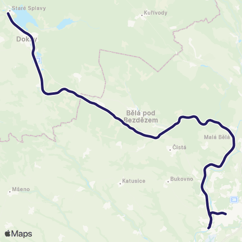 PID Mladá Boleslav - Bakov Nad Jizerou - Staré Splavy ( - Česká Lípa - Rumburk) map