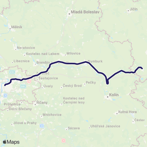 PID Praha - Nymburk - Poděbrady - Chlumec Nad Cidlinou ( - Hradec Králové - Trutnov) map
