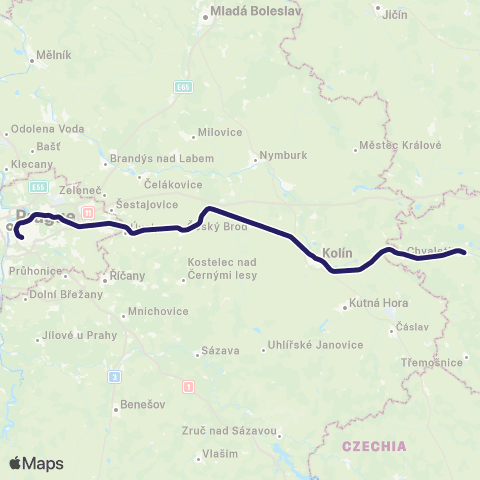 PID Praha - Kolín - Přelouč ( - Pardubice - Brno) map