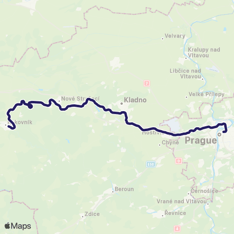 PID Praha - Kladno - Rakovník map
