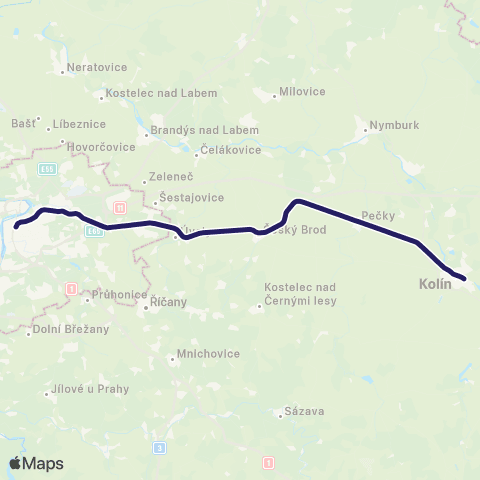 PID Praha - Český Brod - Pečky - Kolín - Kutná Hora map