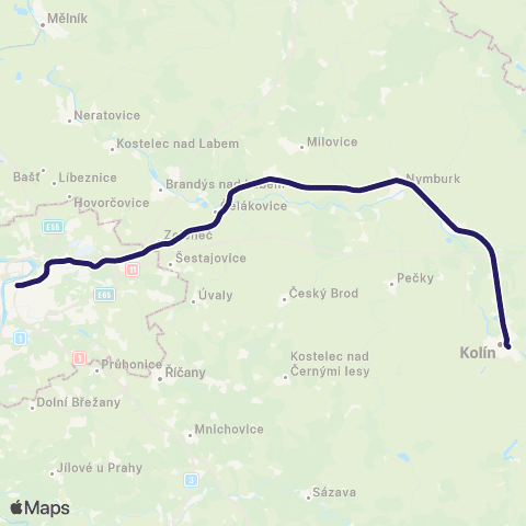 PID Praha - Lysá Nad Labem - Nymburk - Kolín map