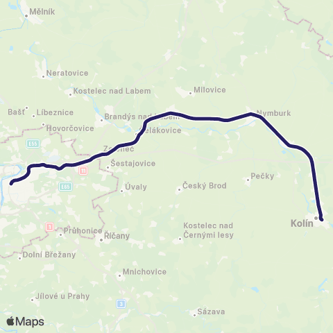PID Praha - Čelákovice - Lysá Nad Labem - Nymburk - Kolín map