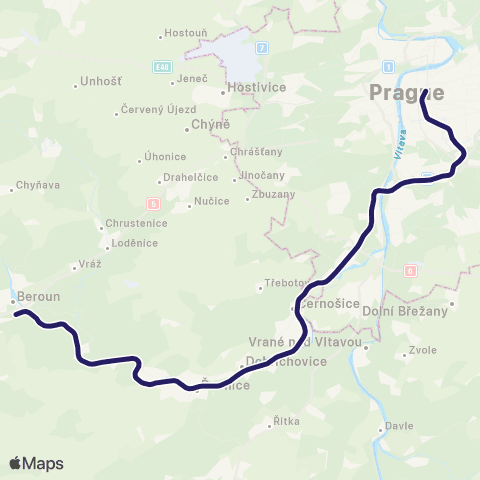 PID Praha - Řevnice - Beroun map