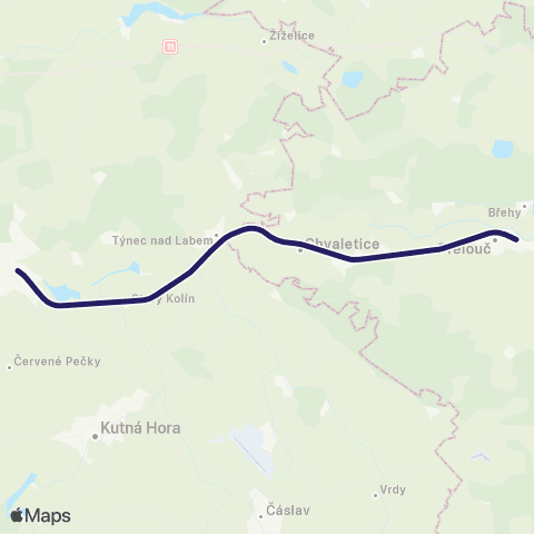 PID Kolín - Týnec Nad Labem - Přelouč map
