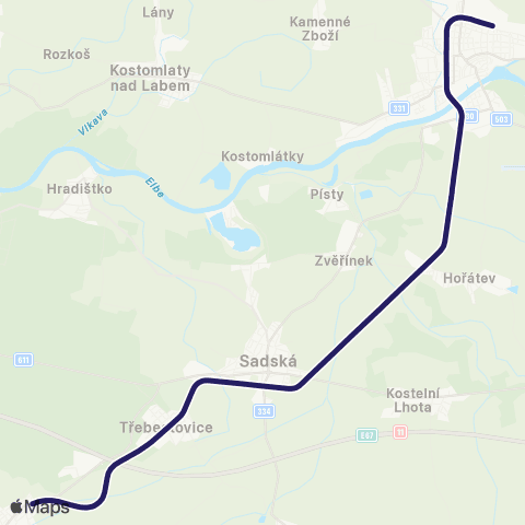 PID Poříčany - Nymburk map