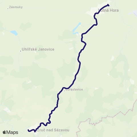 PID Kutná Hora - Zruč Nad Sázavou map