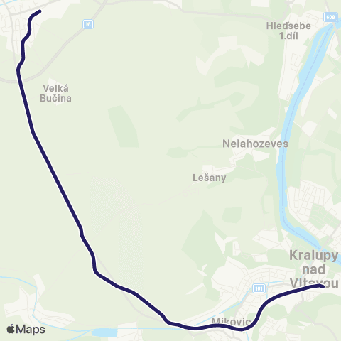 PID Kralupy Nad Vltavou - Velvary map