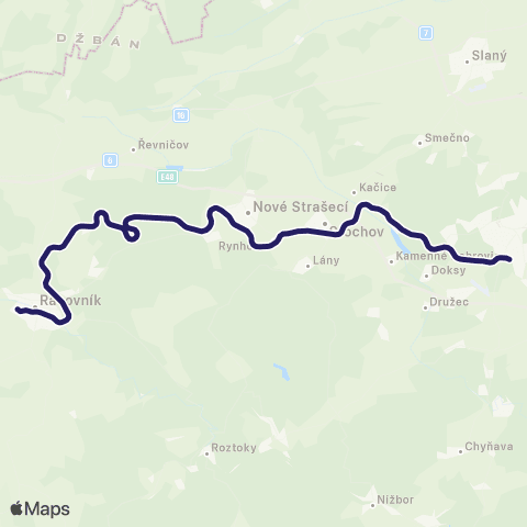 PID Kladno - Lužná U Rakovníka - Rakovník map