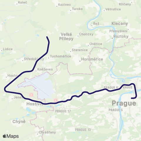 PID (Praha - ) Hostivice - Středokluky - Noutonice - Podlešín map