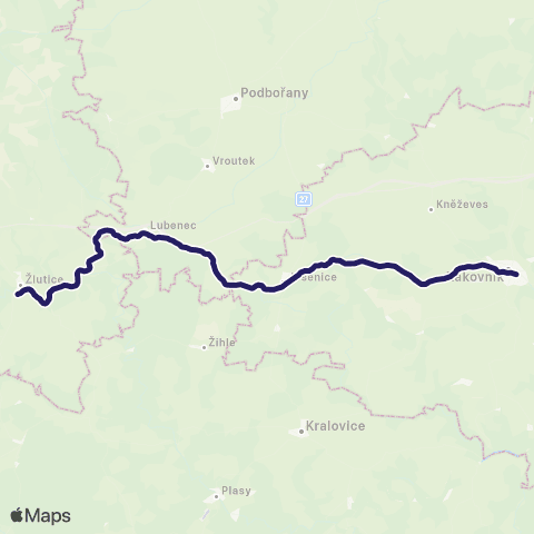 PID Rakovník - Blatno U Jesenice - Žlutice map