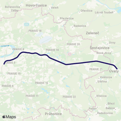 PID Praha - Úvaly map