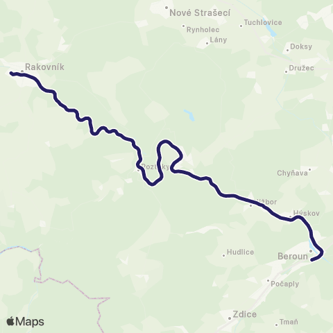 PID Beroun - Rakovník map