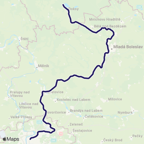 PID Lužickohorský Rychlík: Praha - Neratovice - Všetaty - Ml. Boleslav ( - Jedlová - Mikulášovice) map