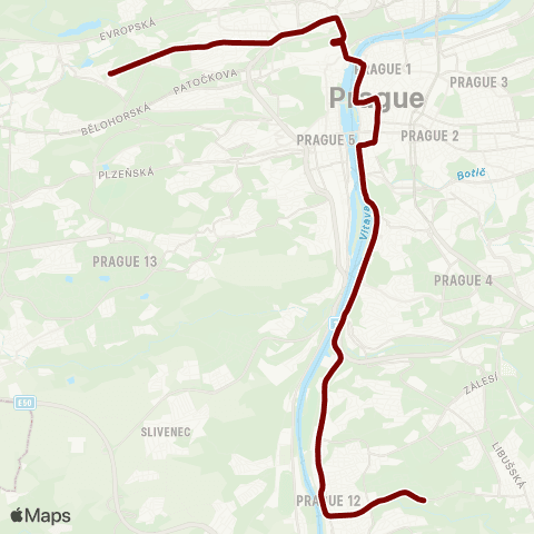 PID Sídliště Petřiny - Nádraží Braník map