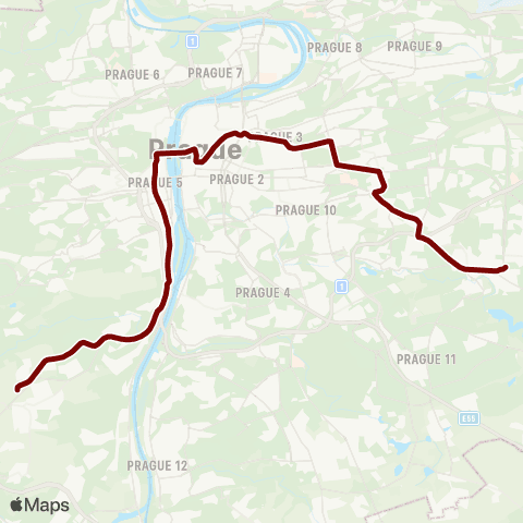 PID Slivenec - Vozovna Žižkov map