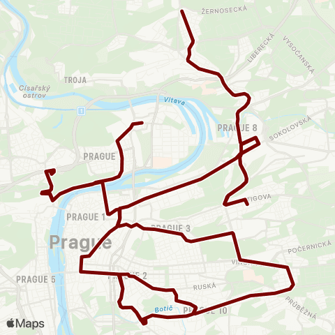 PID Nádraží Holešovice - Kubánské Náměstí map