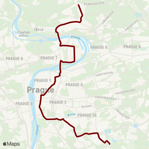 PID Nádraží Holešovice - Spořilov map