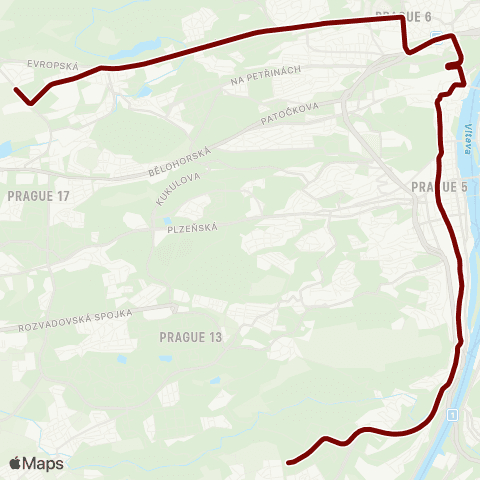 PID Dědina - Sídliště Barrandov map