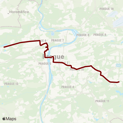 PID Bílá Hora - Vypich - Zahradní Město - Nádraží Hostivař map