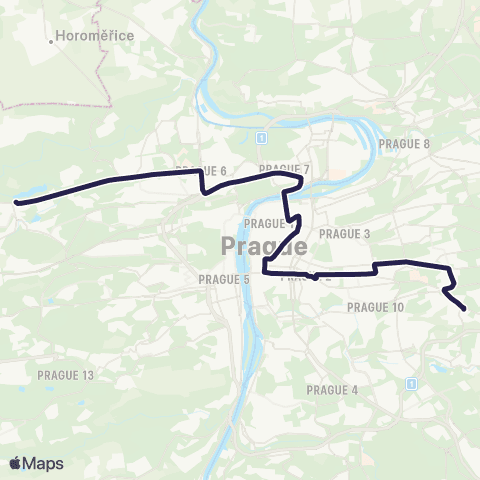 PID Divoká Šárka - Staré Strašnice map