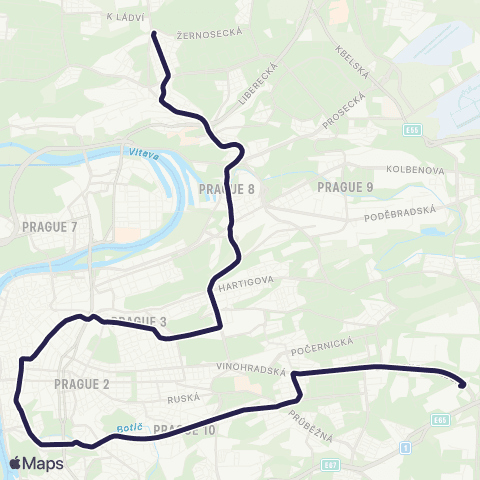 PID Vozovna Kobylisy - Ústřední Dílny Dopravního Podniku map