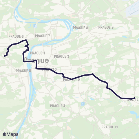 PID Bílá Hora - Nádraží Hostivař map