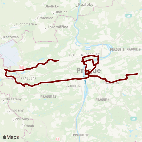 PID Nové Strašnice - Nádraží Hostivař map