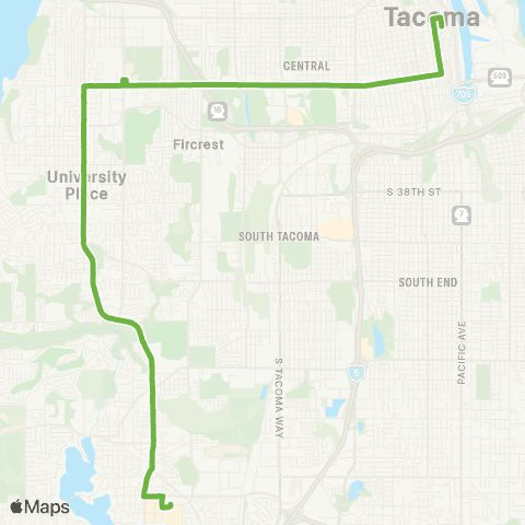 Pierce Transit S 19th St / Bridgeport map