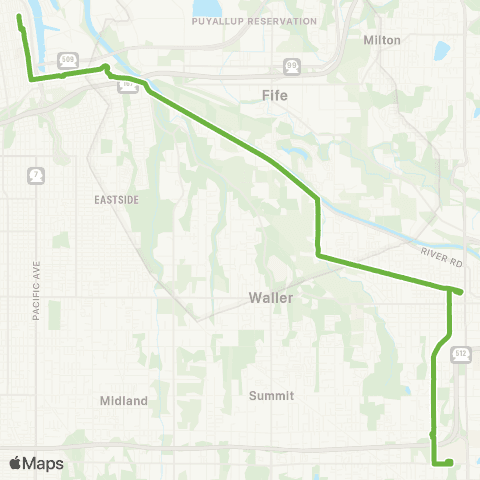 Pierce Transit Puyallup / Downtown Tacoma map